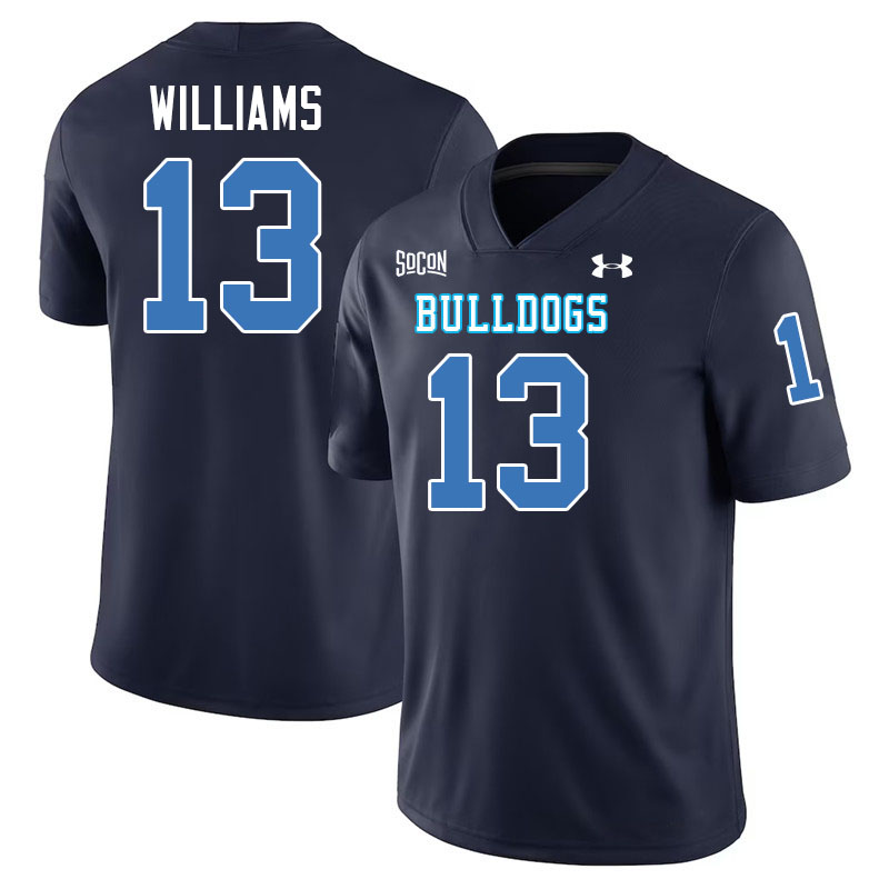 The Citadel Bulldogs #13 Cale Williams College Football Jerseys,Uniforms-Navy
